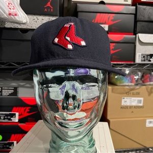 New Era 59fifty MLB Boston Red Sox Hat Cap Fitted Size 7-1/2 Made In USA Worn.